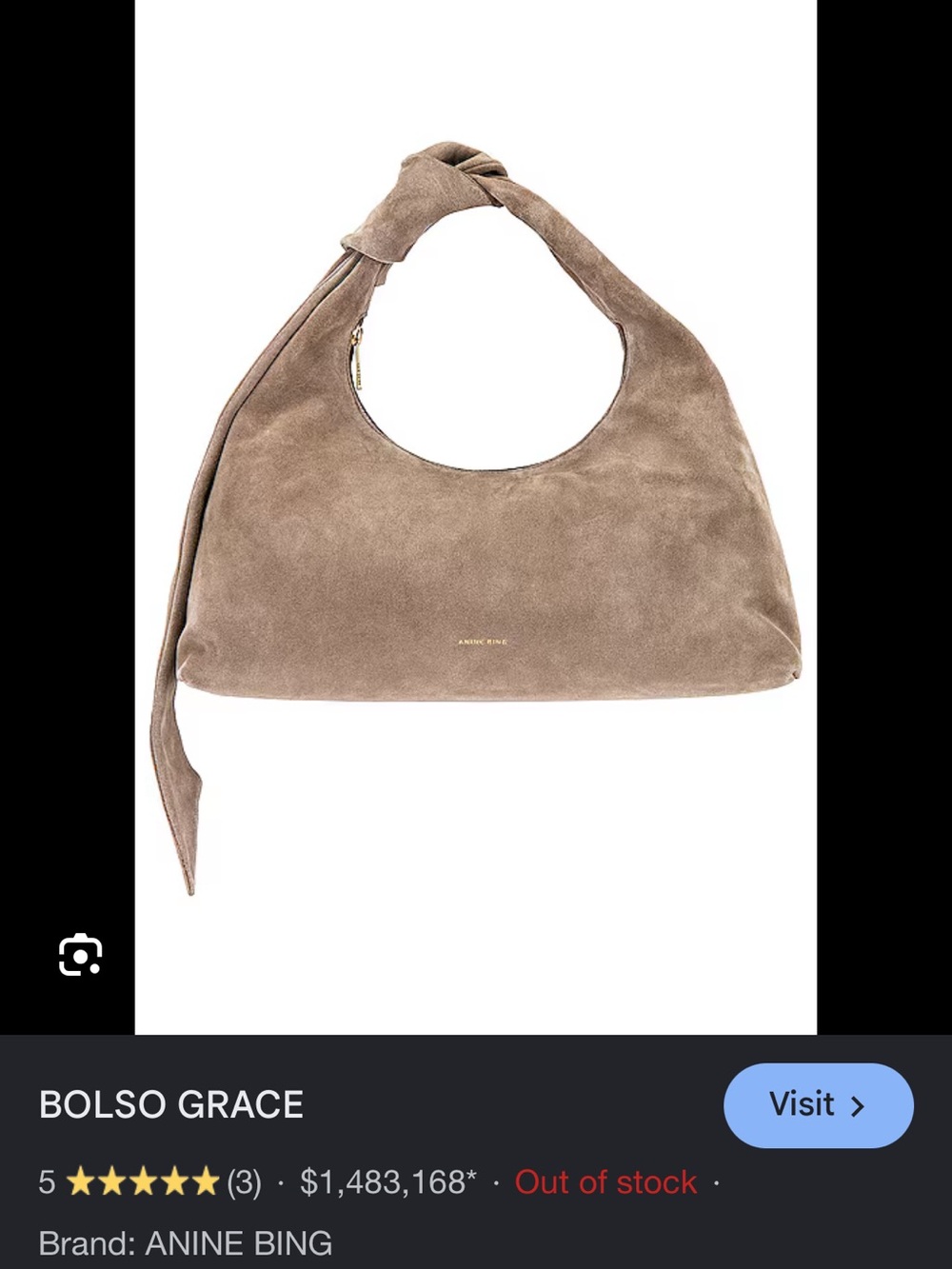 Grace Taupe Knot-Handle Suede Shoulder Bag - Picture 3 of 7